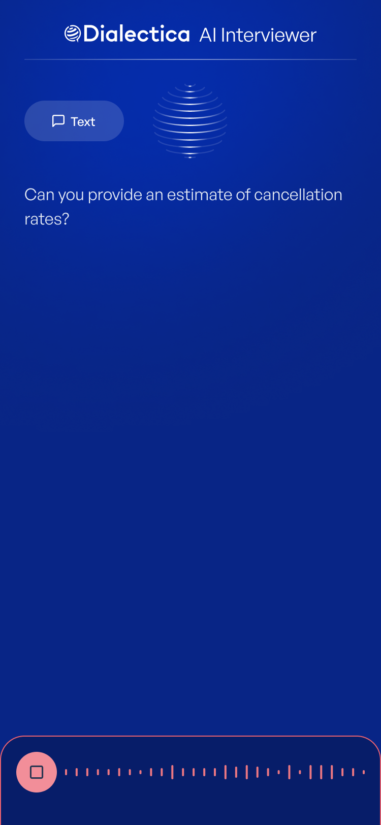Text mode: listening state